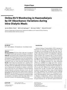 Online Kt/V Monitoring in Haemodialysis by UV ...