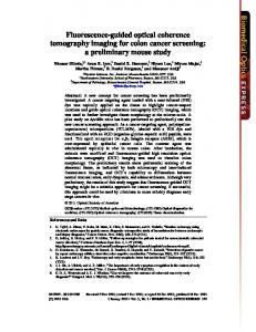 Optical coherence tomography imaging for ... - OSA Publishing