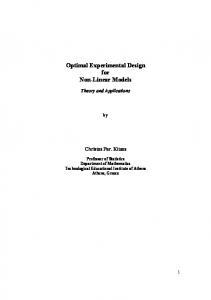 Optimal Experimental Design for Non-Linear Models