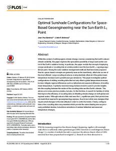 Optimal Sunshade Configurations for Space ... - Semantic Scholar