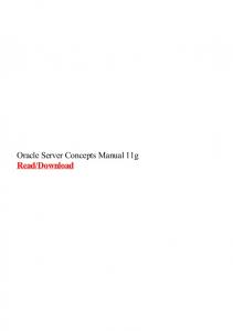 Oracle Server Concepts Manual 11g