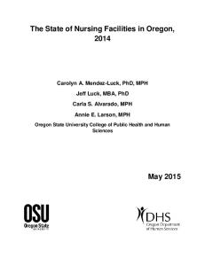 Oregon Nursing Facilities Report - State of Oregon