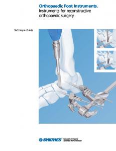 Orthopaedic Foot Instruments. Instruments for reconstructive ...