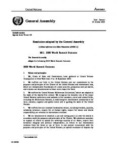 Outcome Document of the 2005 World Summit