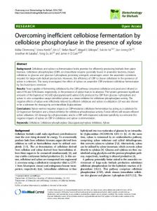 Overcoming inefficient cellobiose fermentation by ... - CiteSeerX