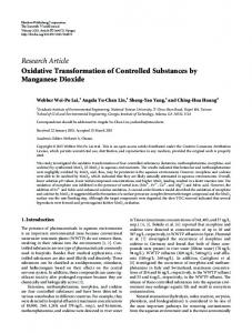 Oxidative Transformation of Controlled Substances by Manganese