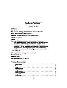 Package 'entropy'