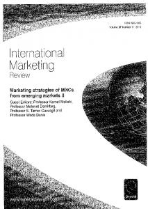 Page 1 International Marketing ReView Marketing strategies of MNCs ...
