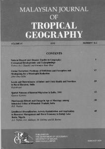 Page 1 MALAYSIAN JOURNAL OF TROPICAL GEOGRAPHY ...