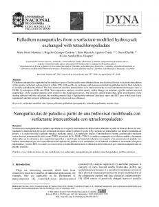 Palladium nanoparticles from a surfactant ... - SciELO Colombia