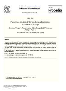 Parametric studies of thermochemical processes for ...
