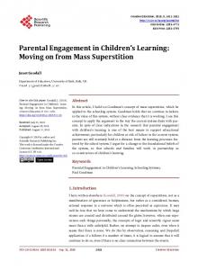 Parental Engagement in Children's Learning: Moving
