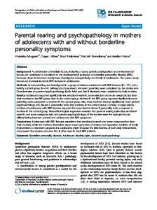 Parental rearing and psychopathology in mothers of ... - Springer Link