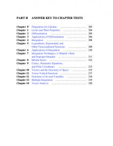 PART II ANSWER KEY TO CHAPTER TESTS