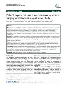 Patient experiences with interventions to reduce