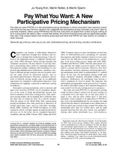 Pay What You Want: A New Participative Pricing Mechanism