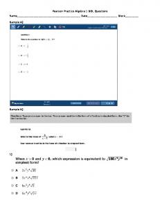 Pearson Practice Algebra 1 SOL Questions ...