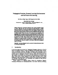 Pedagogical Practices, Personal Learning Environments and the ...