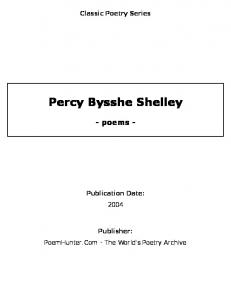 Percy Bysshe Shelley - poems - - PoemHunter.Com