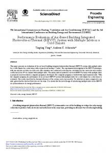 Performance Evaluation of Air-based Building Integrated ... - Core