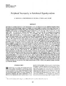 Peripheral Neuropathy in Subclinical Hypothyroidism