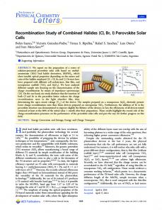 Perovskite Solar Cells - CiteSeerX