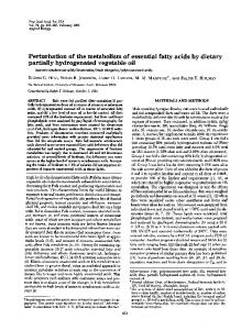 Perturbation of the metabolism of essential fatty acids ... - Europe PMC