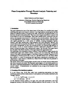 Phase Computation Through Wavelet Analysis - Nanophotonics and ...