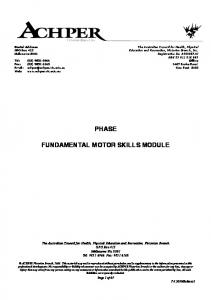 phase fundamental motor skills module - Department of Education ...