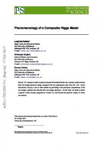 Phenomenology of a Composite Higgs Model