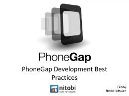 PhoneGap Development Best Practices