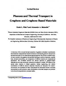 Phonons and Thermal Transport in Graphene and Graphene ... - arXiv
