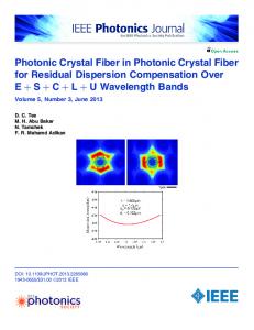 Photonic Crystal Fiber in Photonic Crystal Fiber for ... - IEEE Xplore