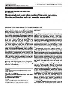 Phylogeography and conservation genetics of ... - Springer Link