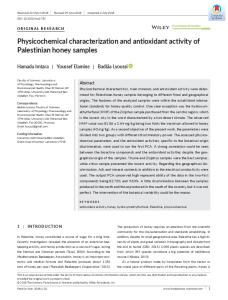 Physicochemical characterization and antioxidant