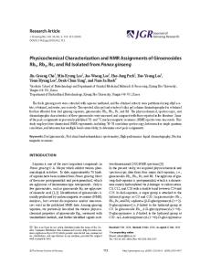 Physicochemical Characterization and NMR ...