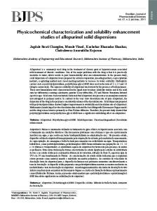 Physicochemical characterization and solubility ... - SciELO