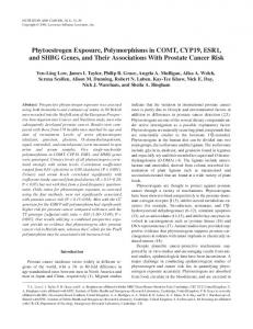 Phytoestrogen Exposure, Polymorphisms in COMT ... - Semantic Scholar