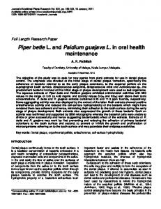 Piper betle L. and Psidium guajava L. in oral health ... - UM Repository