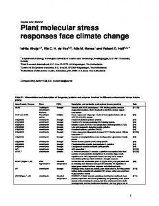Plant molecular stress responses face climate change