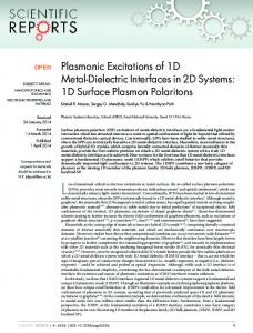 Plasmonic Excitations of 1D Metal-Dielectric ... - BioMedSearch