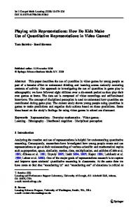 Playing with Representations: How Do Kids Make Use ... - Springer Link