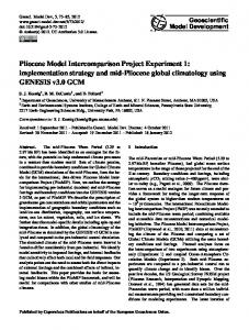 Pliocene Model Intercomparison Project ... - Geosci. Model Dev.