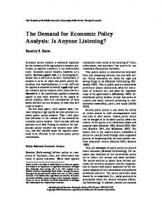 Policy Endogeneity and the Effects - AgEcon Search