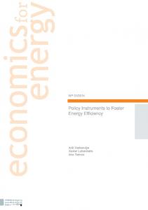 Policy Instruments to Foster Energy Efficiency - Economics for Energy