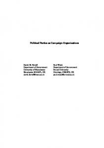 Political Parties as Campaign Organizations
