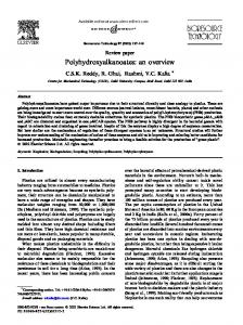 Polyhydroxyalkanoates: an overview