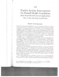 Positive Activity Interventions