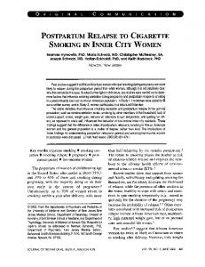 postpartum relapse to cigarette - NCBI