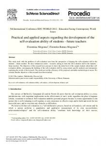 Practical and Applied Aspects Regarding the ...